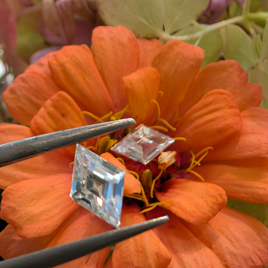 White Zircon Kite Pair 2=1.98ct