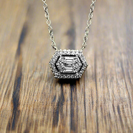 Hexagon Diamond Necklace