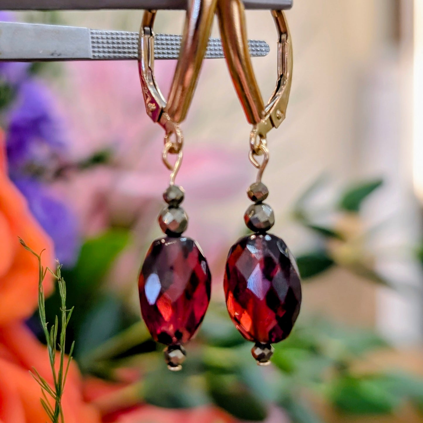 Garnet Bead Dangles