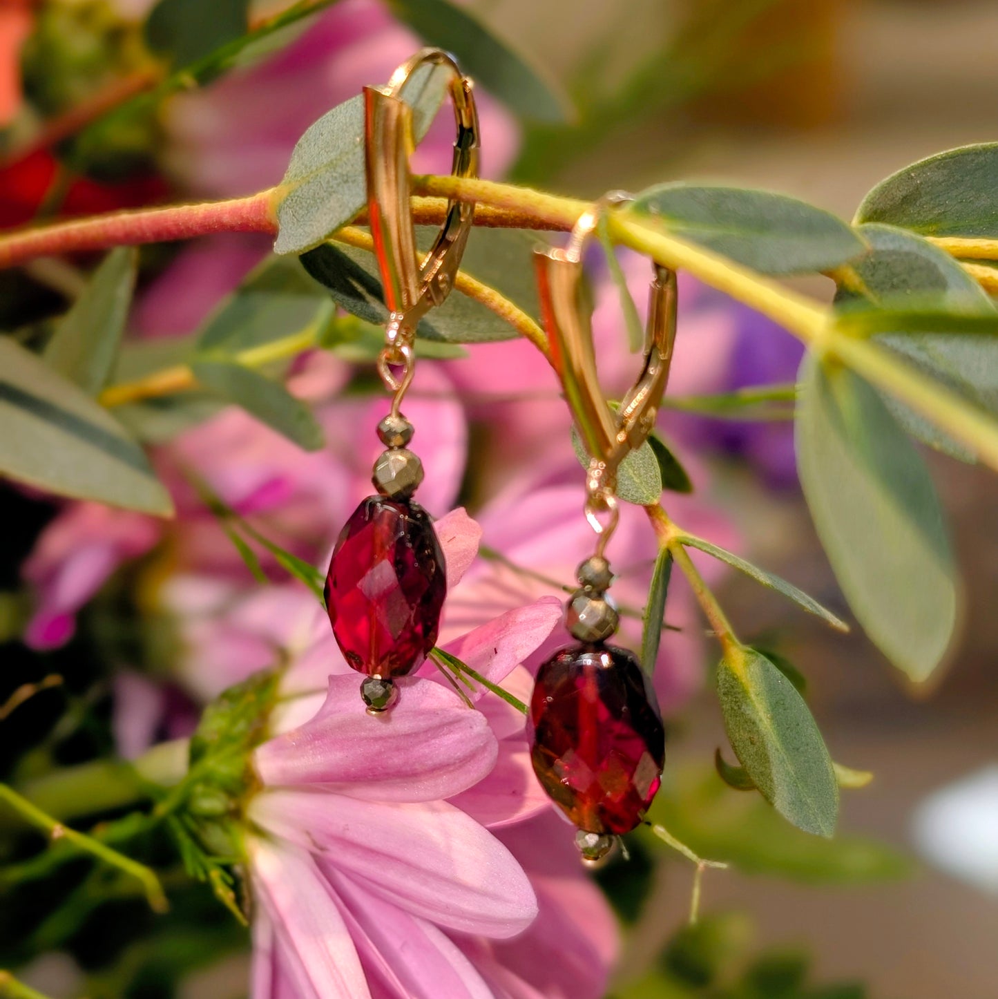 Garnet Bead Dangles