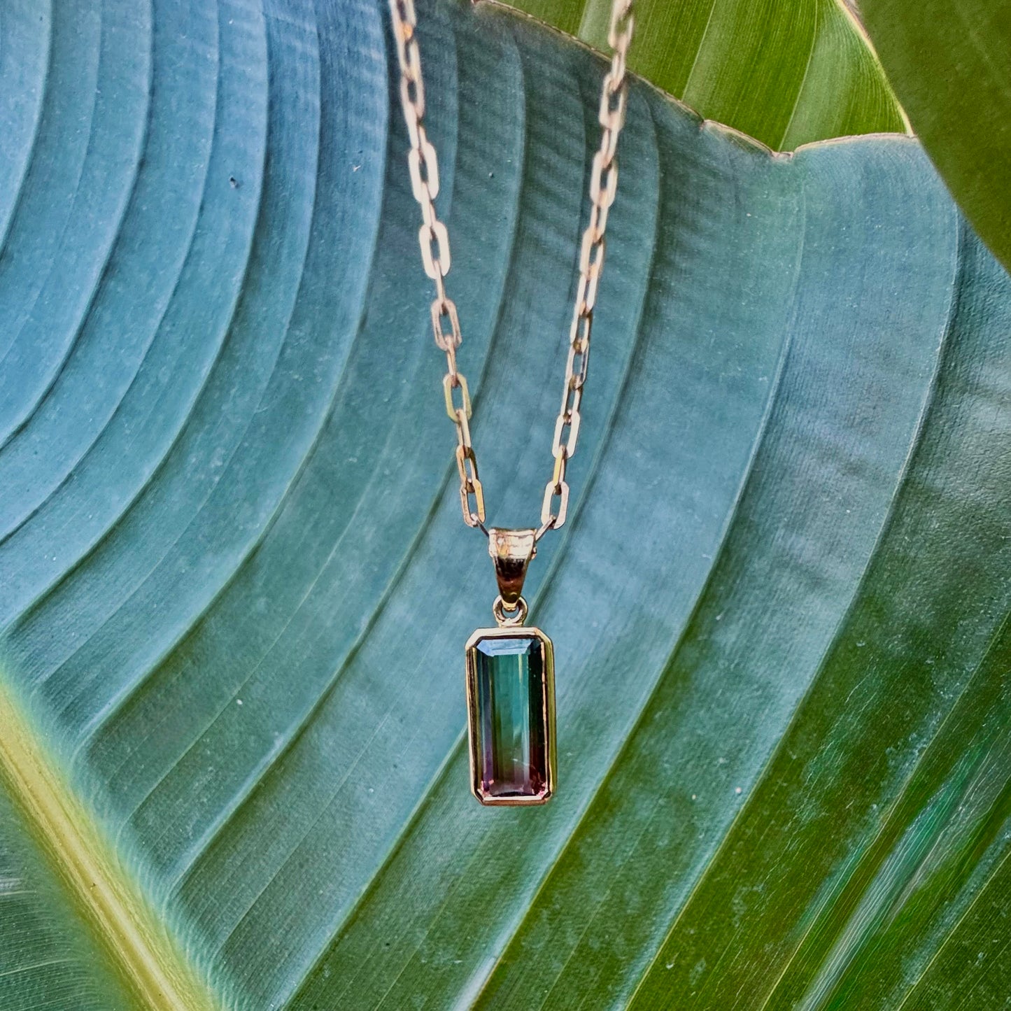 Plumb Gold Original Watermelon Tourmaline Pendant