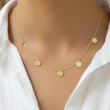 Circle Disk Station Necklace