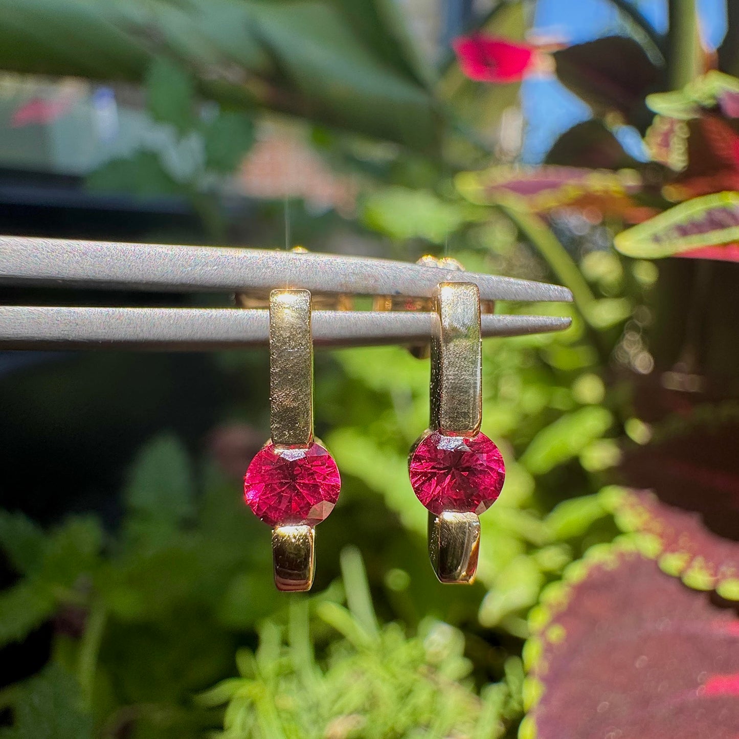 Ruby Bar Earring