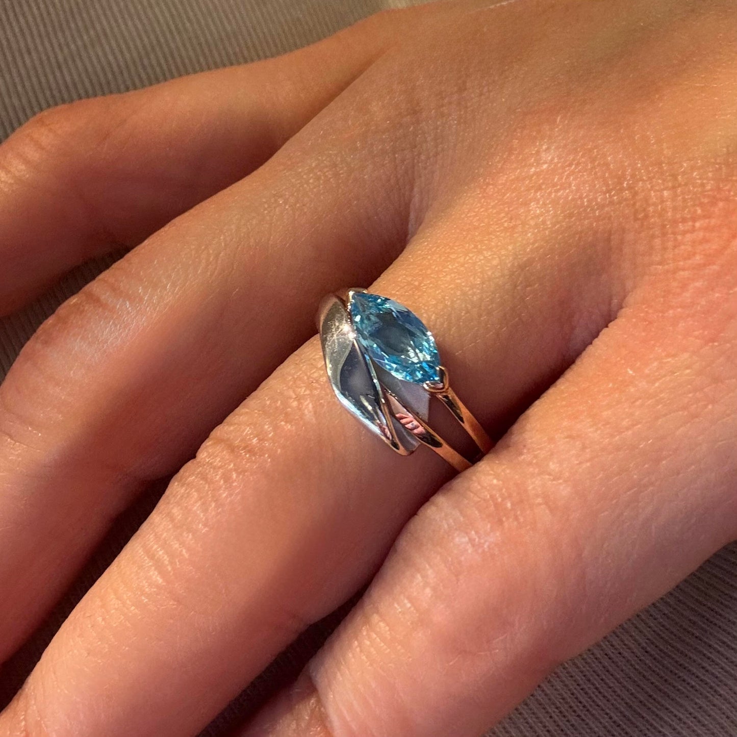 Blue Topaz Marquise Ring